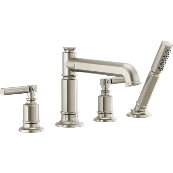 Brizo T67476-PNLHP Invari Roman Tub Faucet With Handshower - Less Handles