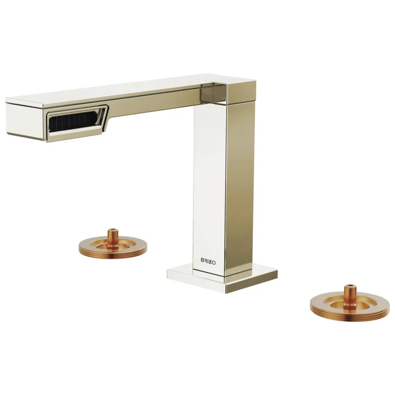 Brizo 65322LF-PNLHP Frank Lloyd Wright Two Handle Widespread Bathroom Sink Faucet in Polished Nickel