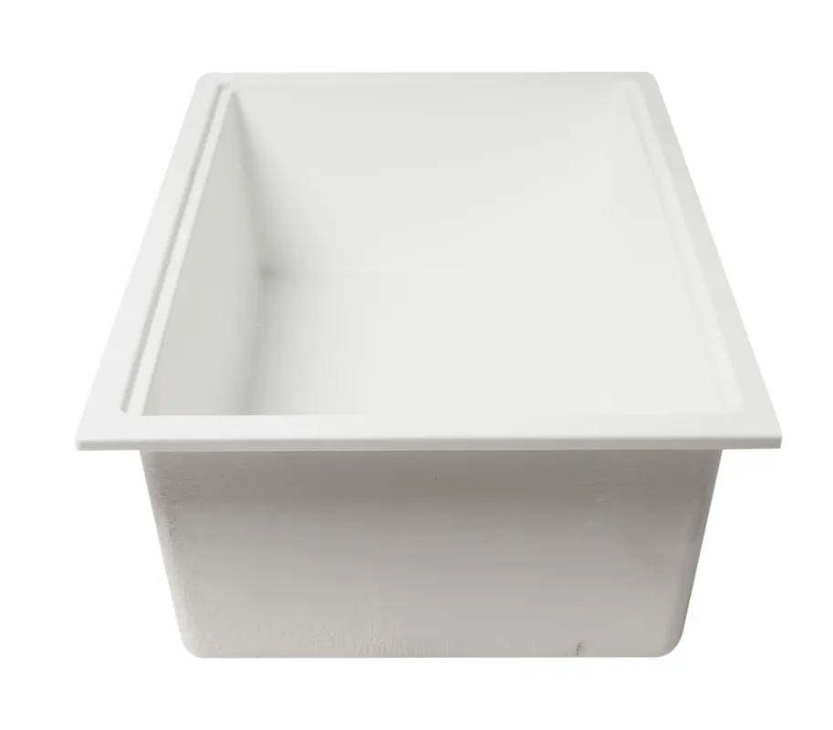 ALFI AB3418SBUM-W Undermount Single Bowl Granite Composite Kitchen Sink