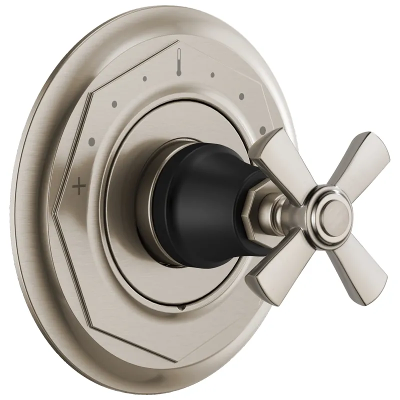 Brizo T66T061-NKBL Rook Single Handle Thermostatic Valve Trim in Luxe Nickel with Matte Black