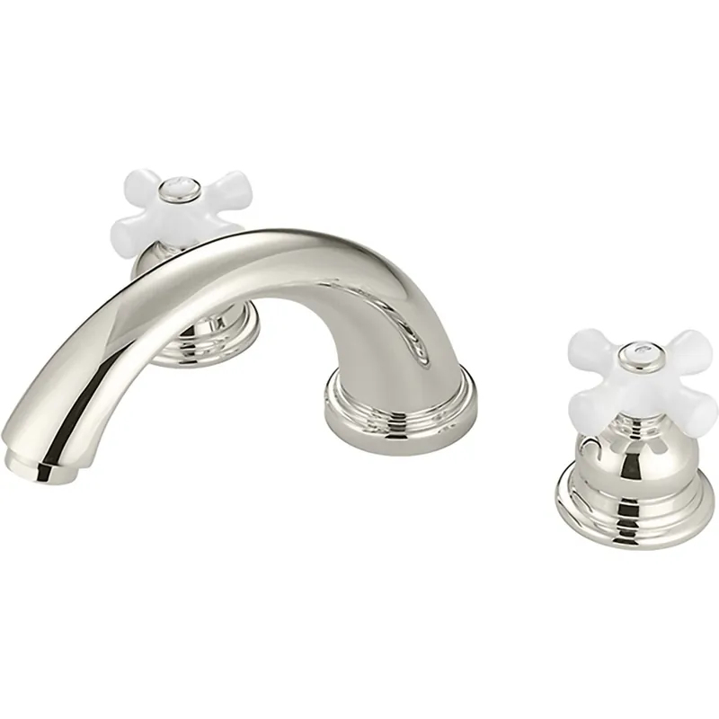 Pioneer 4BR720-PN Brentwood Two-Handle Deck Mounted Roman Tub Faucet Trim Set with Rough-In