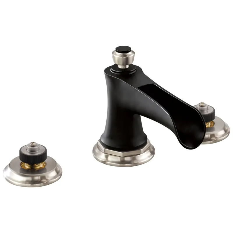 Brizo 65361LF-NKBLLHP Rook Two Handle Widespread Bathroom Sink Faucet Less Handles