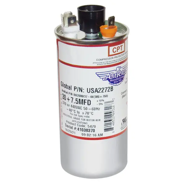 AMRAD USA2272B Motor Dual Run Capacitor 30 uF 370/440 V