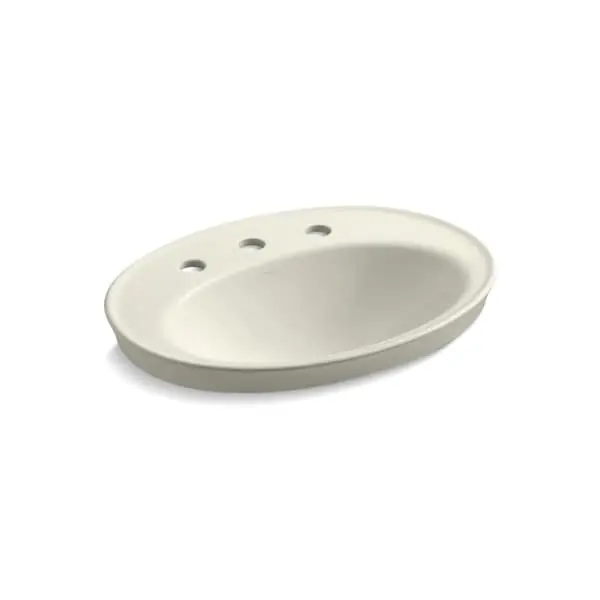 KOHLER 2075-8-96 Serif Drop-In Bathroom Sink With 8 Inches Widespread Faucet Holes