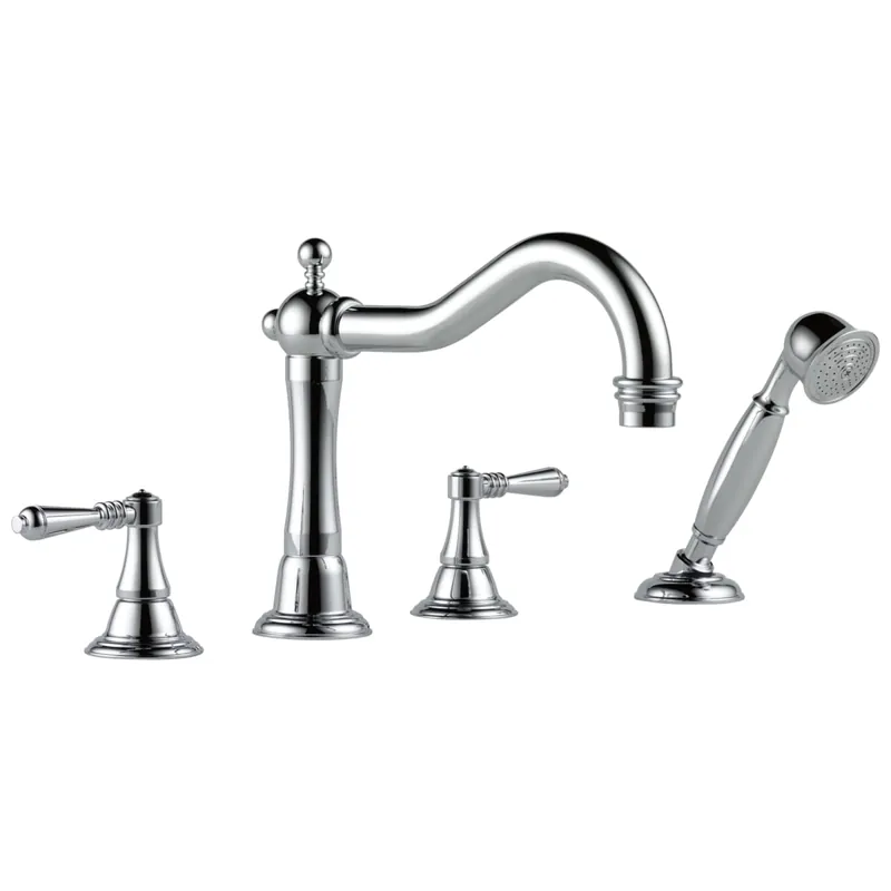 Brizo T67436-PC Tresa Roman Tub Trim with Handshower 2 Lever 9-16 Inch Spread