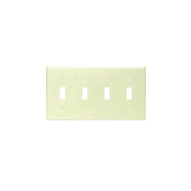 Leviton 001-86012-000 Wallplate 4-1/2 in L 2-3/4 in W 4-Gang Thermoset