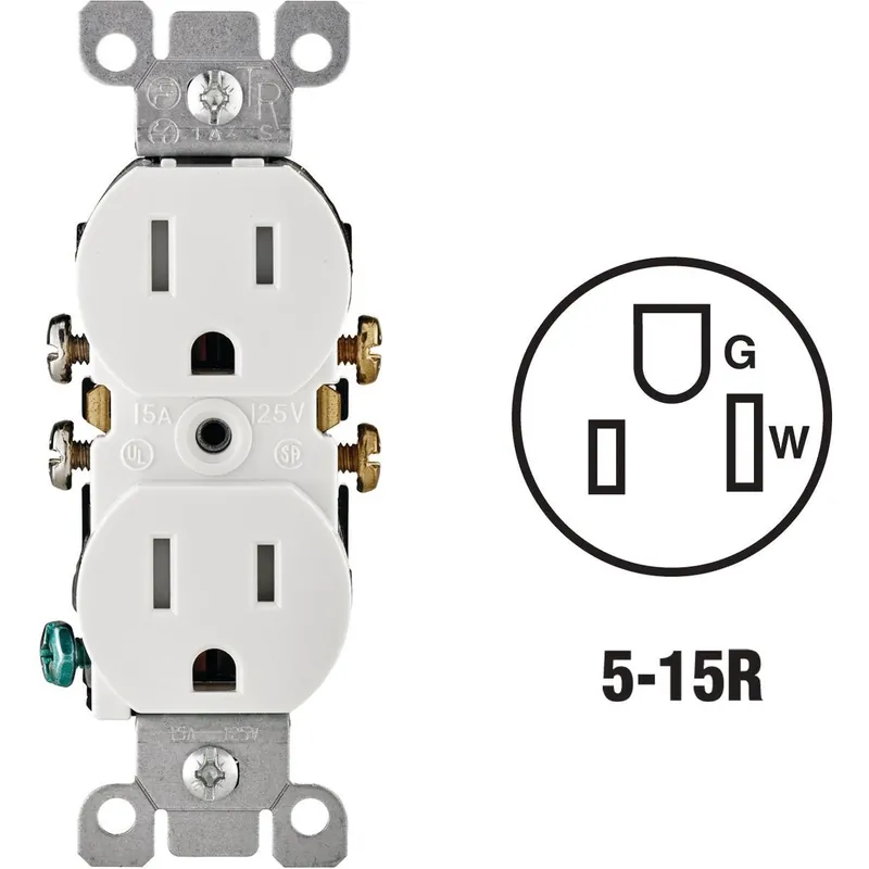 Leviton N02-T5320-00W 15A 5-15R Duplex Outlet