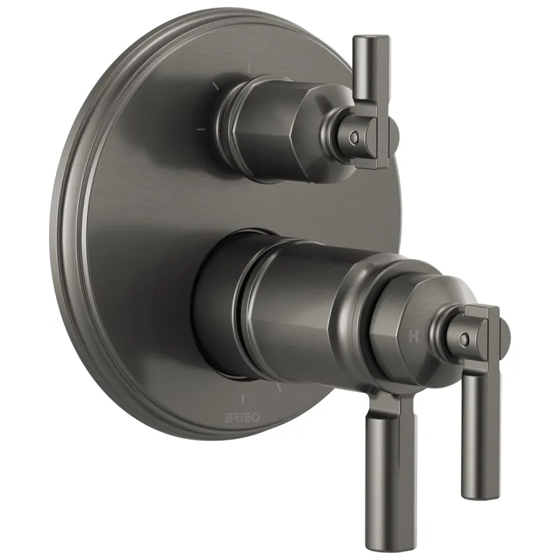 Brizo T75576-SL Invari Three Handle Thermostatic Valve Trim with Integrated Diverter