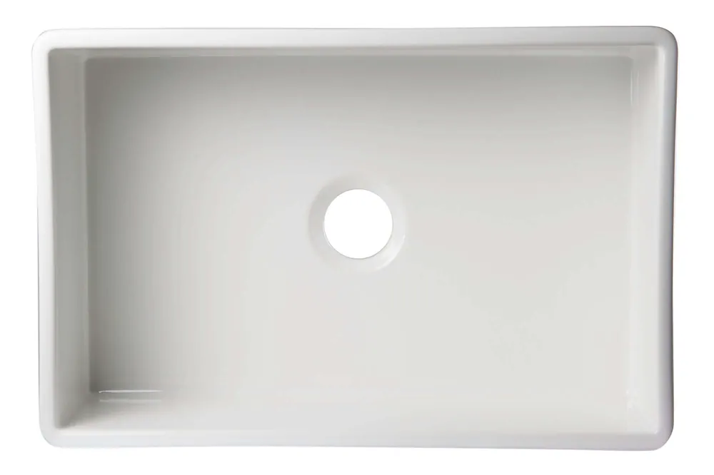 ALFI AB511-W Decorative Lip Apron Single Bowl Fireclay Farmhouse Kitchen Sink