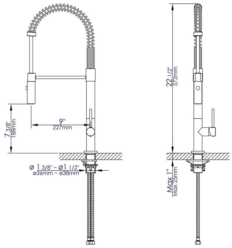 ALFI ABKF3732-PC Pull-Down Kitchen Faucet 1.8 GPM