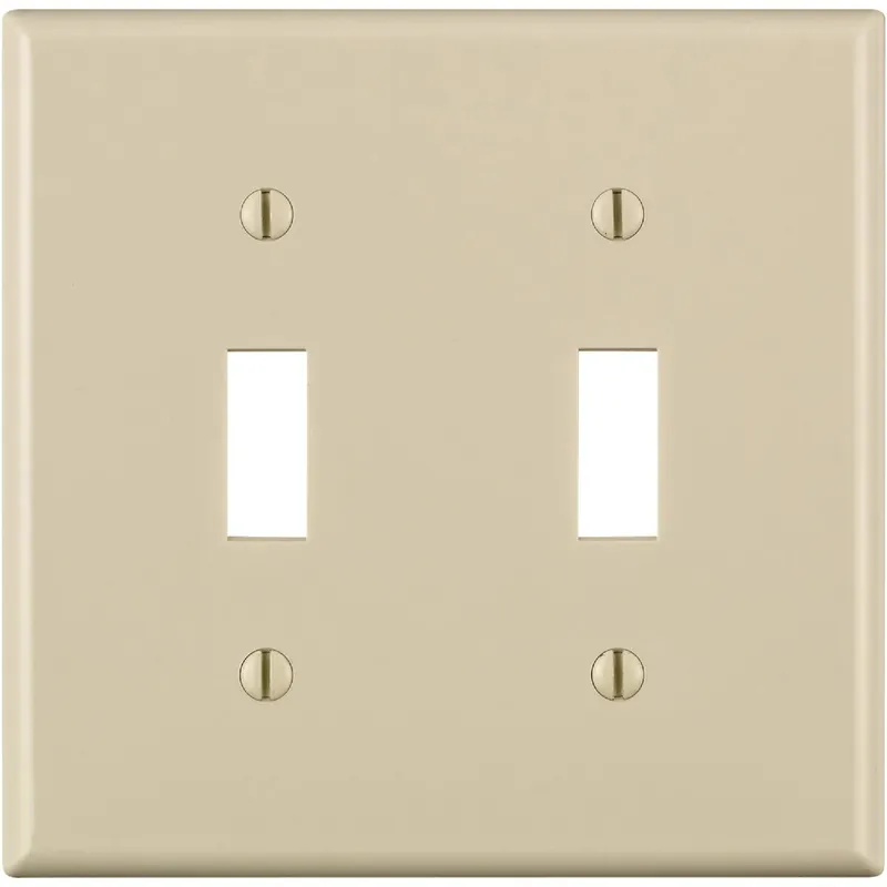Leviton 011-80709-00T 2-Gang Thermoplastic Nylon Toggle Switch Wall Plate