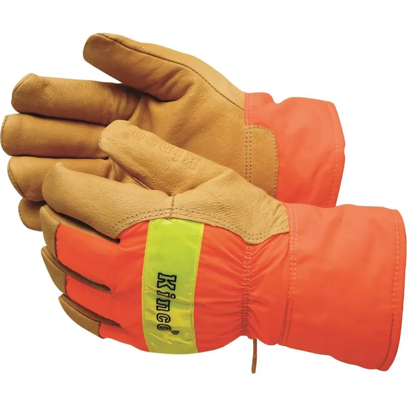 KINCO 1938-M Lined High Visibility Orange Grain Pigskin
