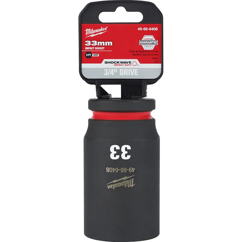 Milwaukee 49-66-6408 Shockwave Impact Duty 33MM Deep 6 Point Socket