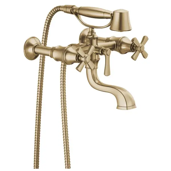 Brizo T70361-GL Rook Two Handle Cross Floor Mount Filler in Luxe Gold Trim Only