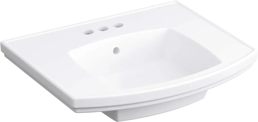 KOHLER 24051-4-0 Kelston 24 x 20 in. Rectangular Pedestal Bathroom Sink
