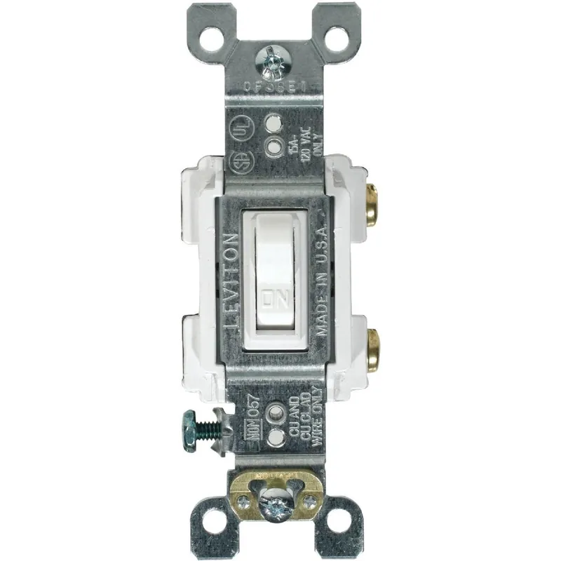 Leviton 205-RS115-WCP Residential Grade 15 Amp Toggle Single Pole Switch