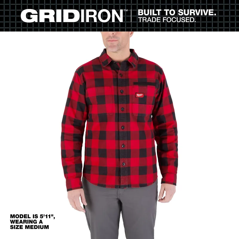 Milwaukee M551R-L Gridiron Flannel Shirt Large