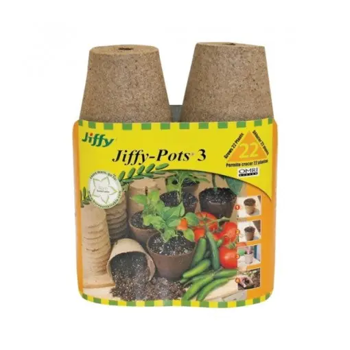 JIFFY JP322 Peat Pot 6.62 in L Tray 3.37 in W Tray 8-3/4 in H Tray