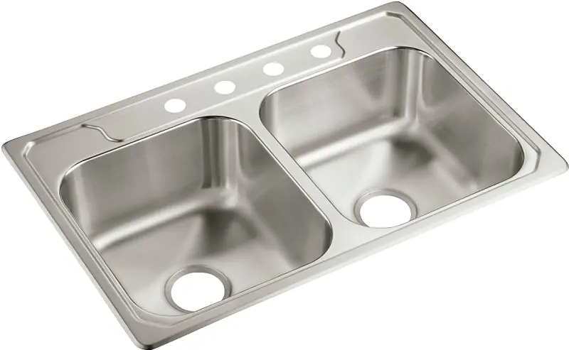 Sterling 14707-4-NA Middleton Double Basin Kitchen Sink 33 inches x 22 inches