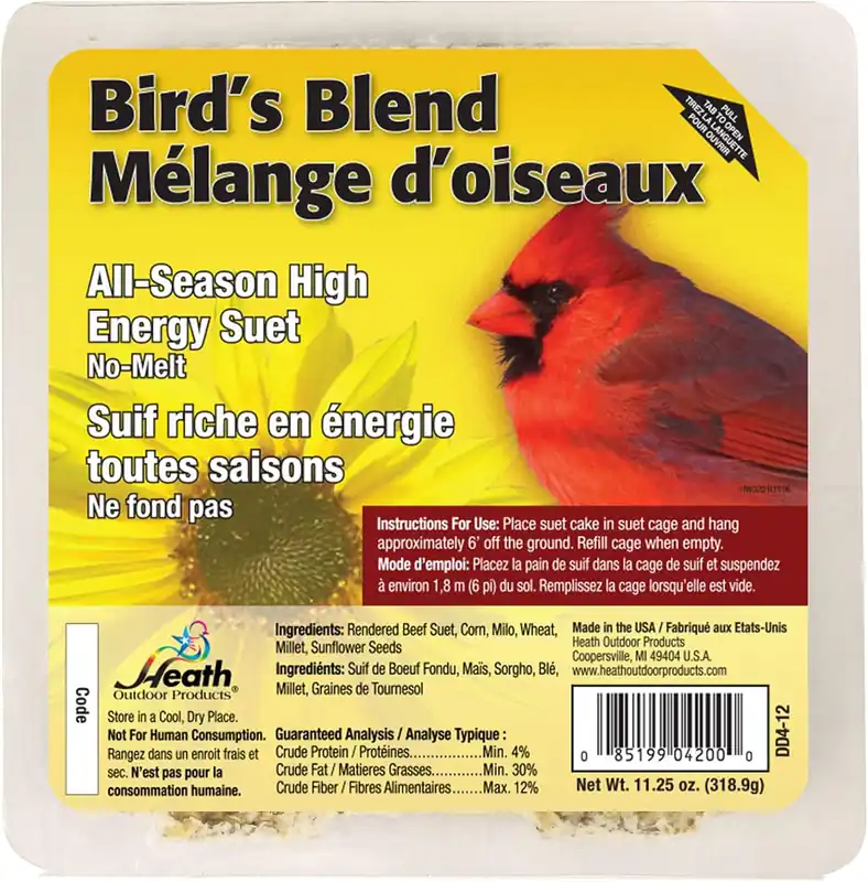 HEATH OUTDOOR PRODUCTS DD4-12 Heath Bird Suet 11.25 Ounce Pack of 12