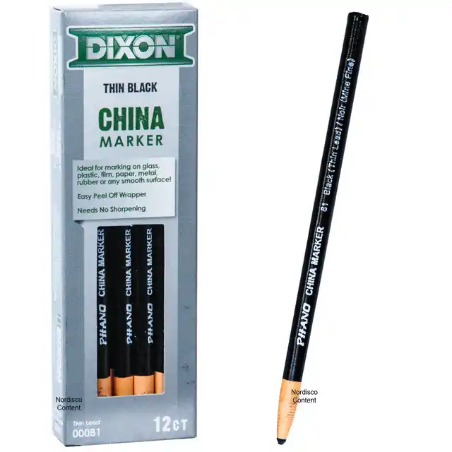 Dixon 81 China Marker Black Thin Dozen