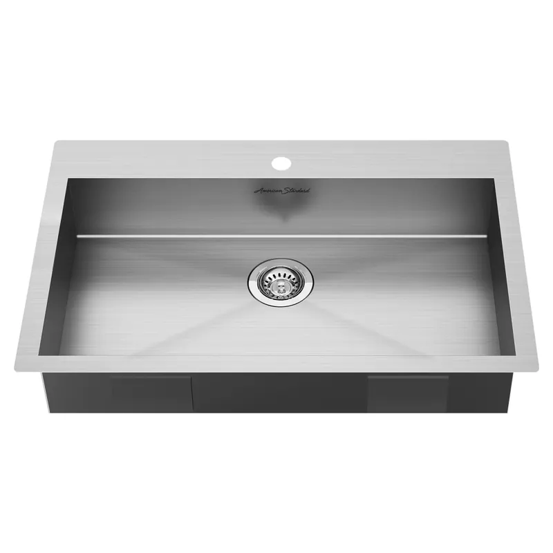 American Standard 18SB6332211.075 Edgewater 33 x 22 in. 1 Hole Stainless Steel Single Bowl Dual Mount Kitchen Sink