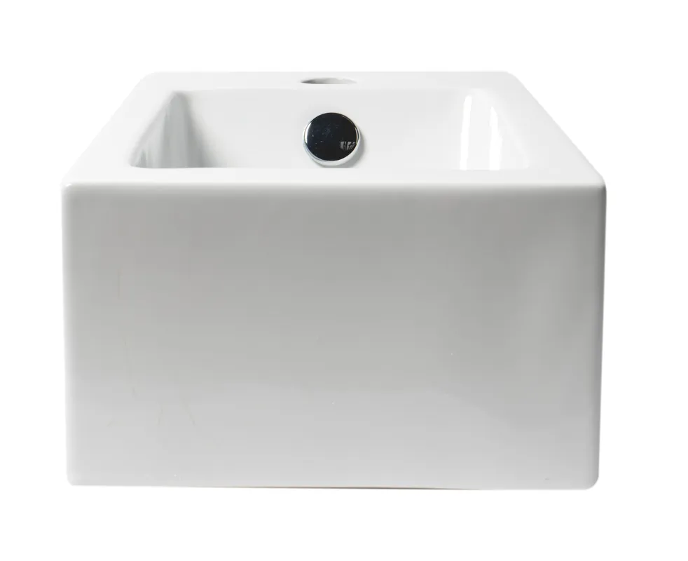 ALFI ABC116 Brand 20 Inches Small Rectangular Wall Mounted Ceramic Sink with Faucet Hole
