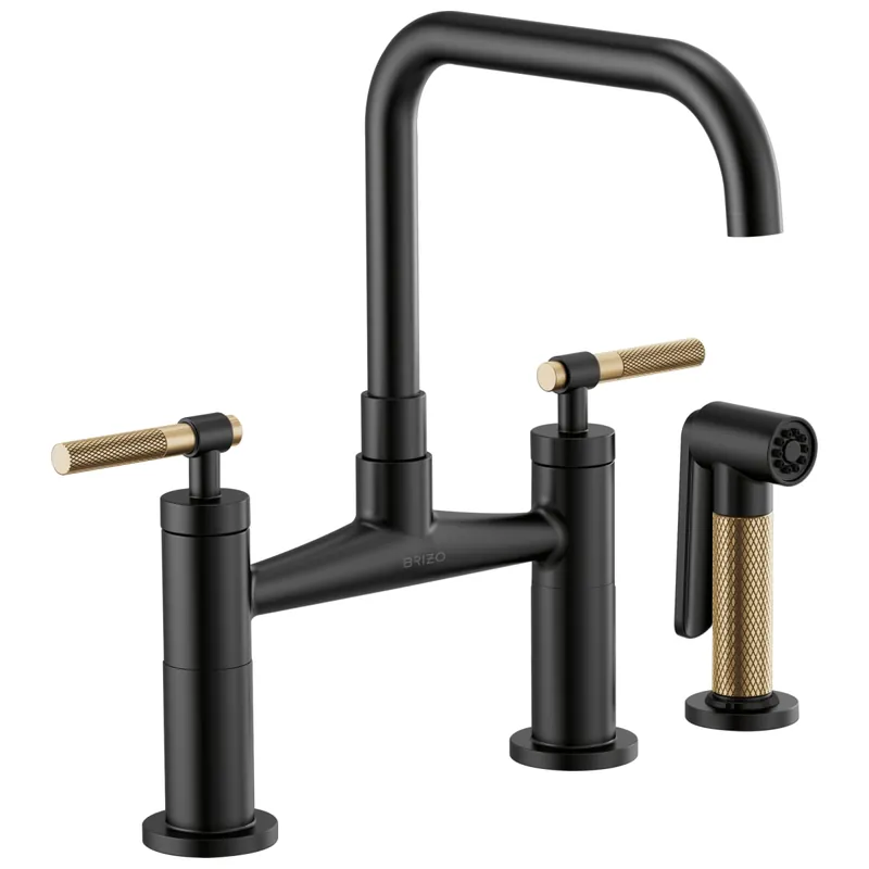 Brizo 62553LF-BLGL Litze Two Handle Bridge Kitchen Faucet