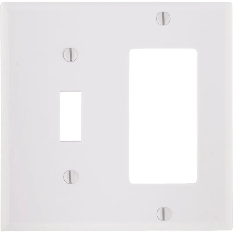 Leviton 005-80405-00W Decora 2-Gang Thermoset Single Toggle/Rocker Wall Plate