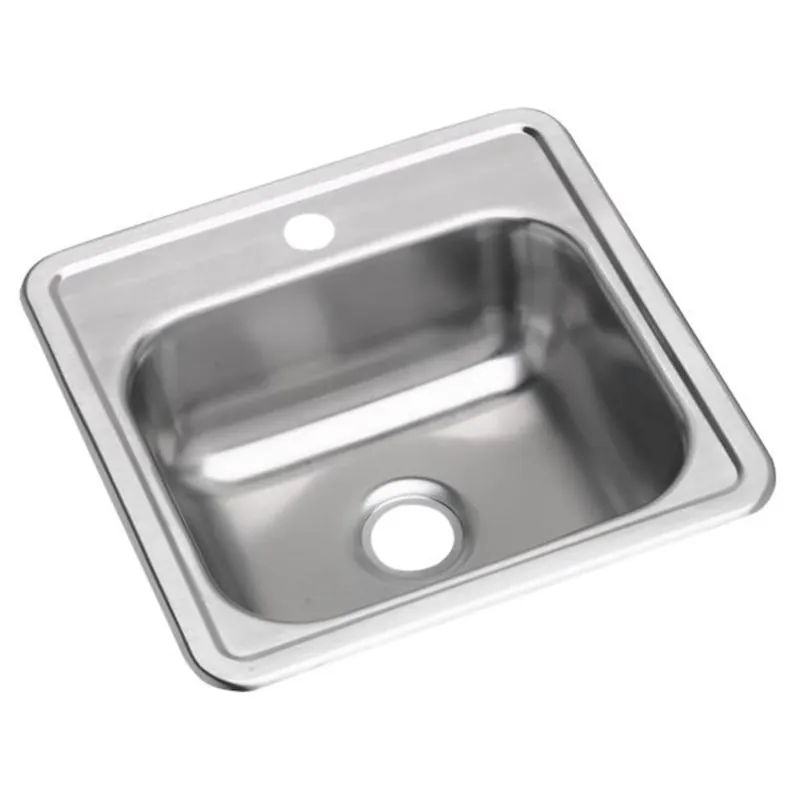 DAYTON D115161 Classic 15 x 15 in. 1 Hole Stainless Steel Drop-Bar Sink