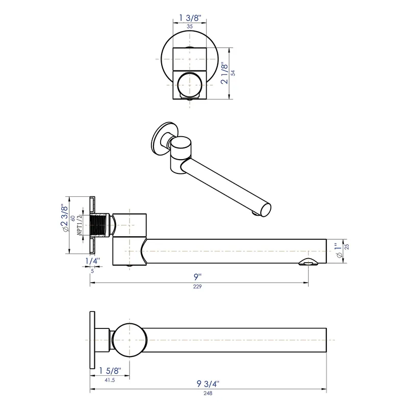 Alfi AB6601-BN Round Foldable Tub Spout
