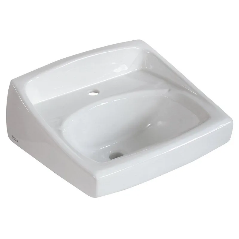 American Standard 0356421USMCA.020 Lucerne D-Shaped Wall-Hung Bathroom Sink Center Hole Only