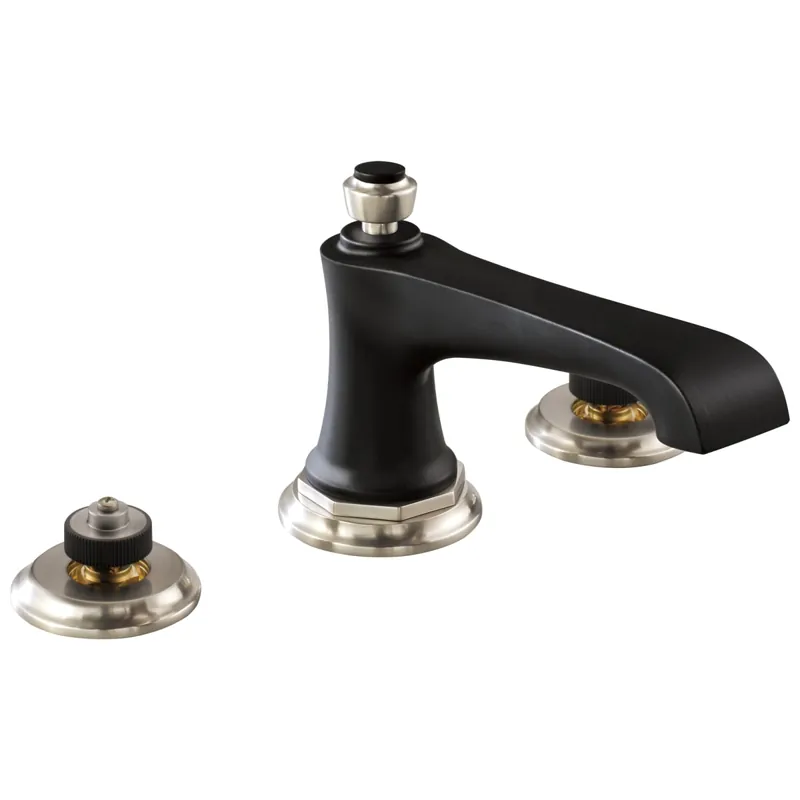 Brizo 65360LF-NKBLLHP Rook Two Handle Widespread Bathroom Sink Faucet 1.2 gpm