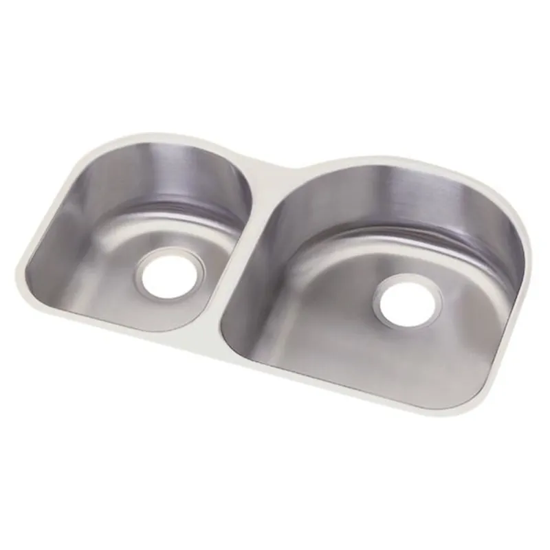 DAYTON DXUH3119L Kitchen Sink 31.25 x 20 Inch Double Bowl Offset 40/60 Radiant Satin