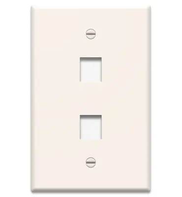 On Q Solutions WP3402LA 1-Gang, 2-Port Wall Plate (Light Almond)