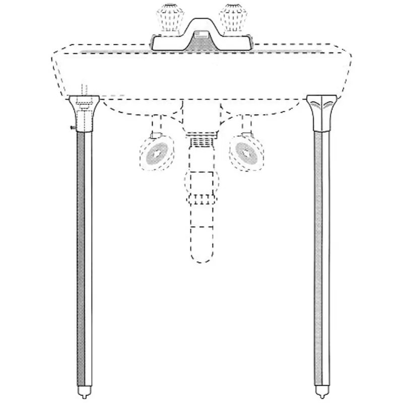 Pasco 1250 Adjustable Lavatory Leg With Flange 30 inch
