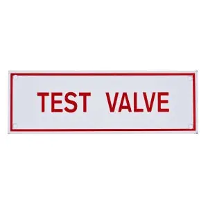 Fire Protection 02-124 6 x 2 Test Valve Id Sign