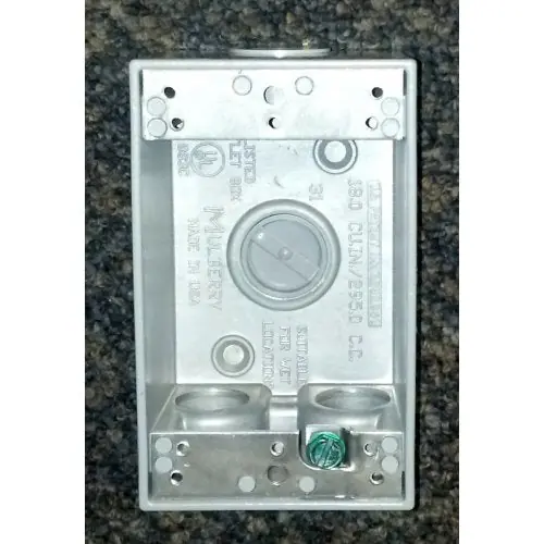 Mulberry Metal Products 30209 1/2 in. Outlet 4 in. Aluminum Single Gang Whirlpool Box with Lug