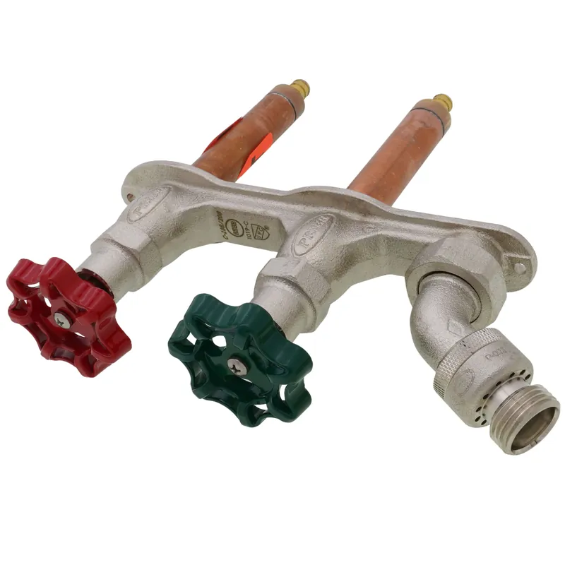 Prier C-108X04 Series 4 inches 1/2 inches PEX Crimp Inlet Hot & Cold Anti-Siphon Adjustable Wall Faucet