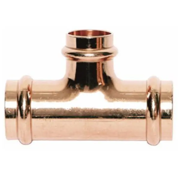 Legend Valve 450-224P LegendPress Reducing Tee, 2 in Press x 2 in Press x 3/4 in Press, Copper