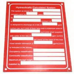 Fire Protection 02-077 5 x 7 Hydraulic Systems Id Sign