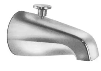 Pasco 1140 5-5/8 inches L, 1/2 inches or 3/4 inches FPT Inlet, Die-Cast, Back Mount, Back Lift, Diverter, Tub Spout