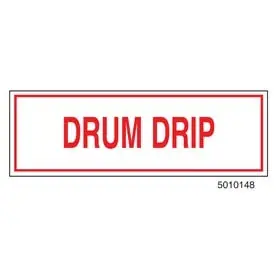 Fire Protection 02-049 6 x 2 Drum Drip Id Sign