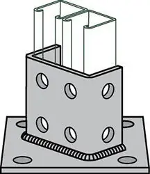 Anvil 2400239022 3-1/2 In Base, Fig As 3064sq, 2-Channels Double Column Post Base