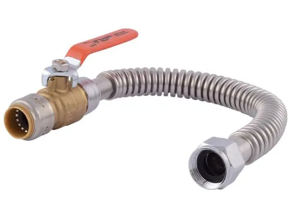 Sharkbite URSS3088FX18BV Max 3/4 in. Push-to-Connect x 3/4 in. FIP x 18 in. Water Heater Connector with Ball Valve