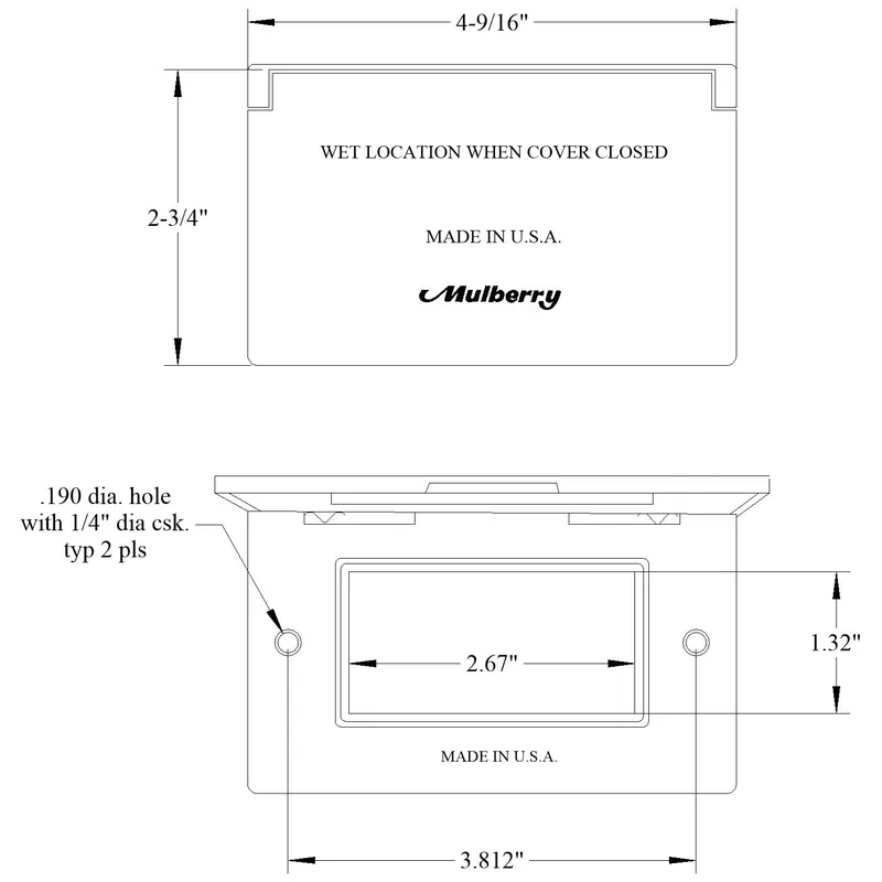 Mulberry Metal Products 30451W Aluminum Whirlpool Cover for GFI Receptacle