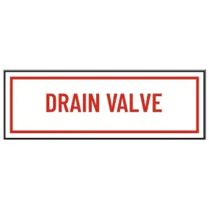Fire Protection 02-046 6 x 2 Drain Valve Id Sign