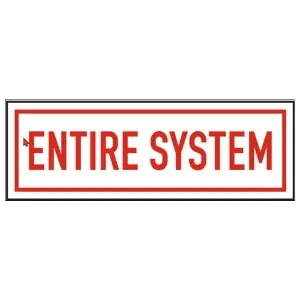 Fire Protection 02-054 6 x 2 Entire System Id Sign