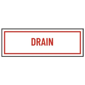 Fire Protection 02-042 6 x 2 Drain Id Sign