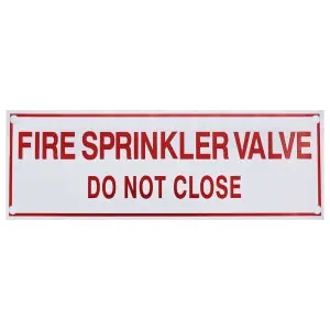 Fire Protection 02-058 6 x 2 Fs Valve Do Not Close Id Sign